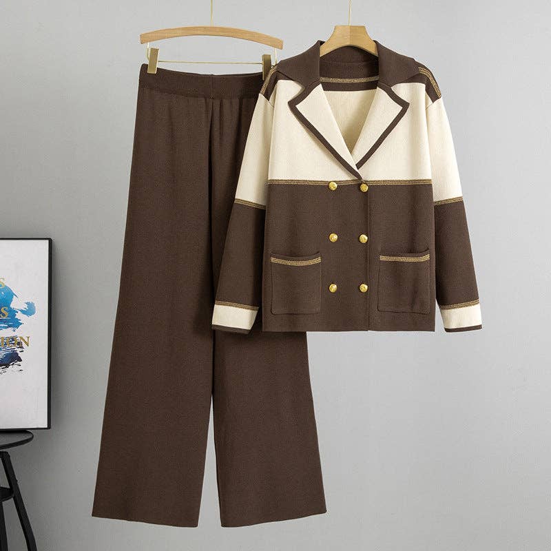 Marayn - Wholesale Suit Set - Women's - Chic Colorblock Knit Suit Spring 2025 Fashion26