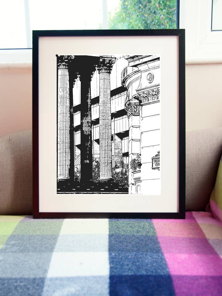 Impresión artística de los edificios de Victoria Square en Birmingham para venta al por mayor de Barmy Brummie