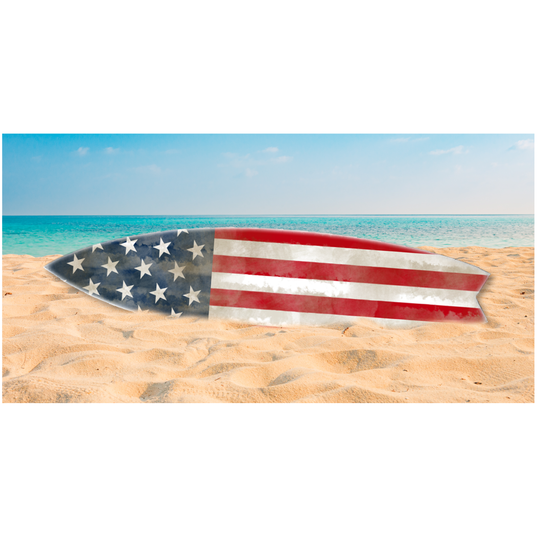 Jarmz Designs – Engroshandel 3D-vægkunst – SURFBRÆT VÆGDEKORATION USA-FLAG1