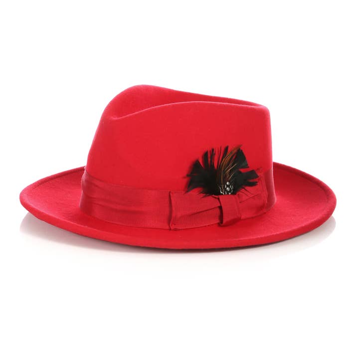 Crushable Red Fedora Hat for wholesale by Ferrecci