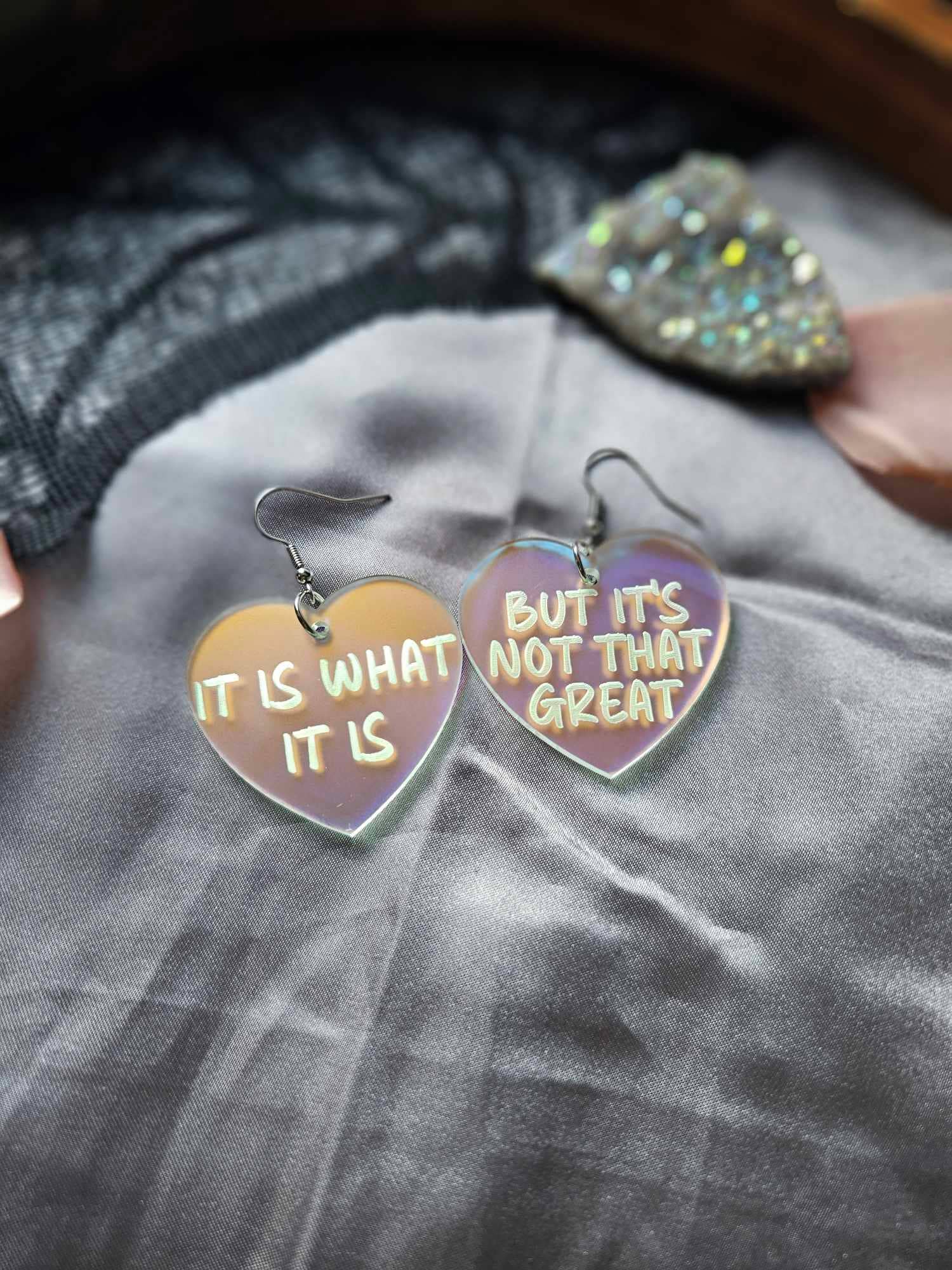 Fallen Pine Studio - Wholesale Dangle Earrings - It Is What It Is Hearts