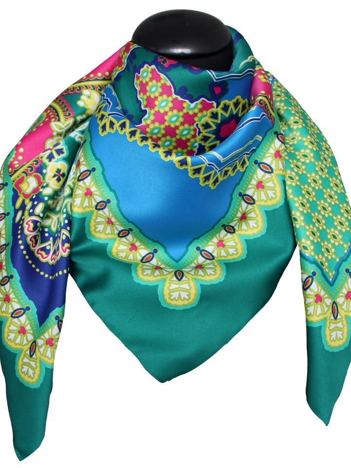 Poly Scarf 100% Dis 62828 Var 10 Grön för wholesale av tessago