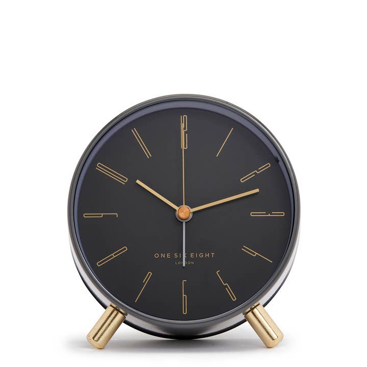 One Six Eight London by PS Home and Living - Wholesale Alarm Clock - Maya Charcoal Grey Silent Alarm Clock3