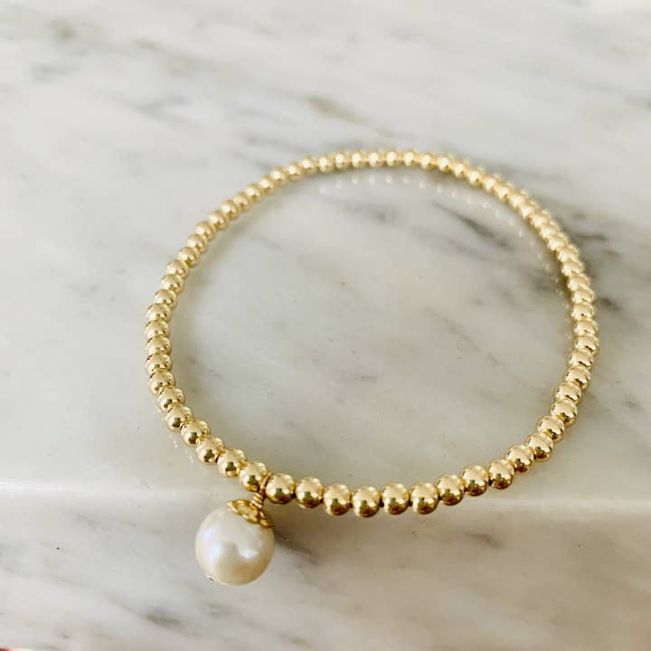 Pearl Charm Beaded Bracelet for wholesale by Kelly and Rose Boutique