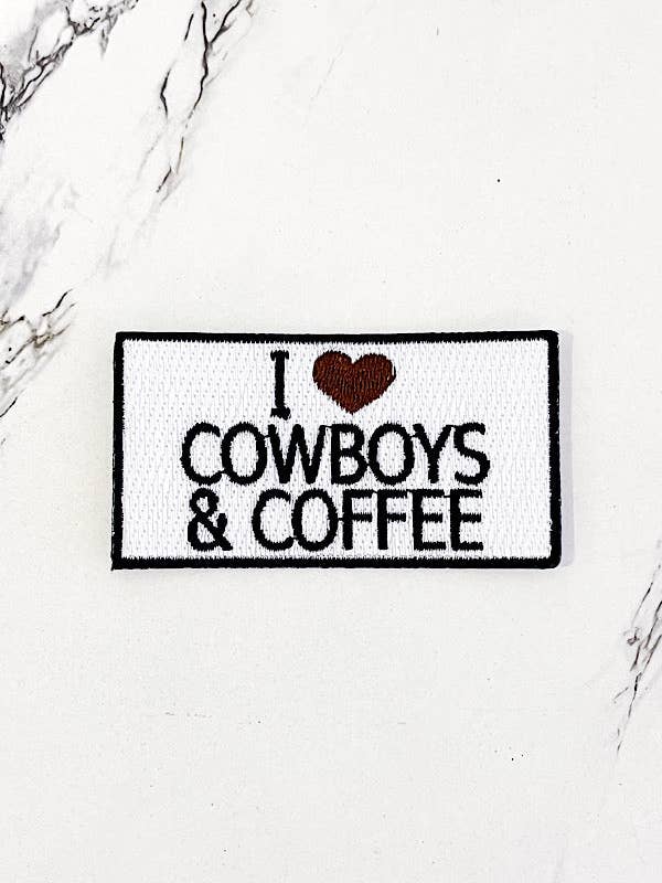 Bestickter Aufnäher „Cowboys & Coffee“ für den Großhandel von Nash Grey