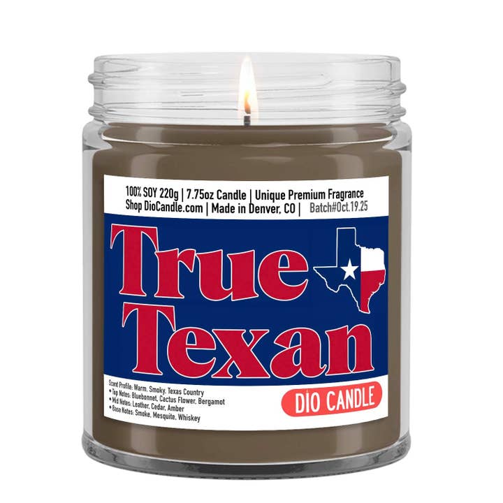 True Texan Candle for wholesale by Dio Candle Company