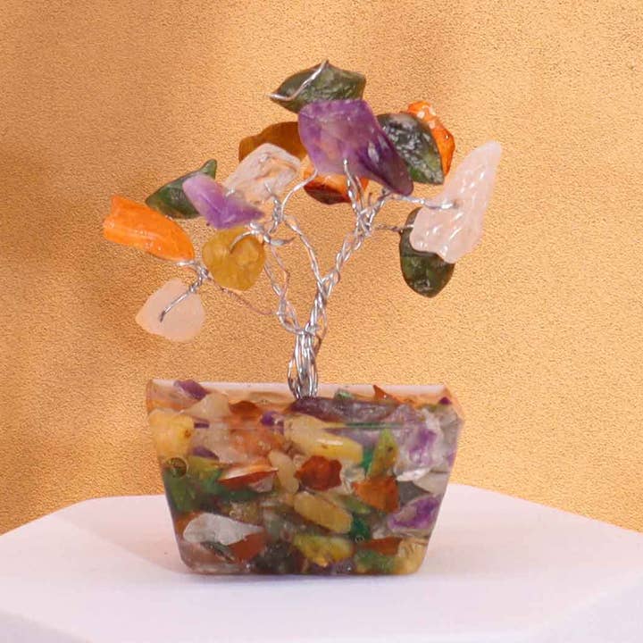 Mini Gemstone Spiritual Stone Trees on Orgonite Base for wholesale by Ancient Wisdom