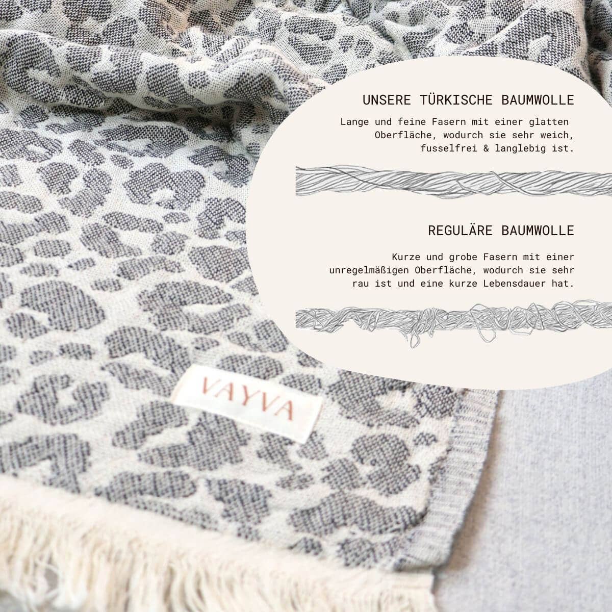 VAYVA - Vente Plaids - Couverture 100% coton | Jeté de canapé | Plaid Leo4