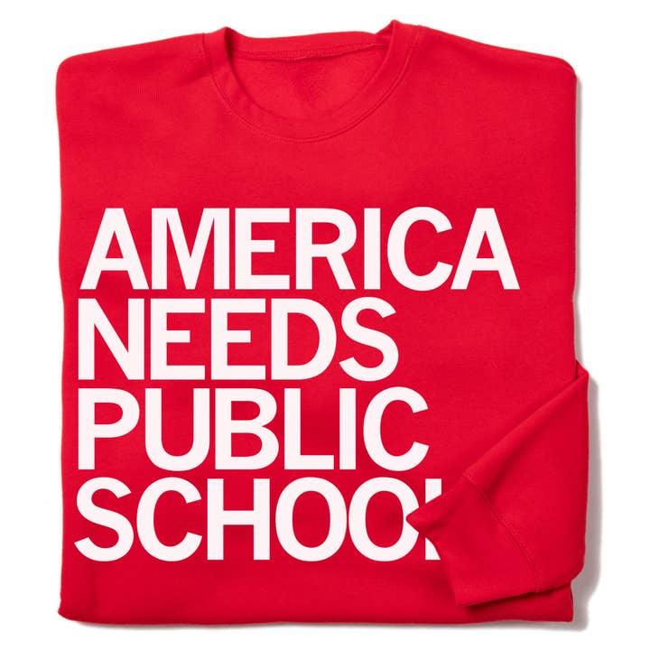 America Needs Public Schools Crew Sweatshirt for wholesale by RAYGUN