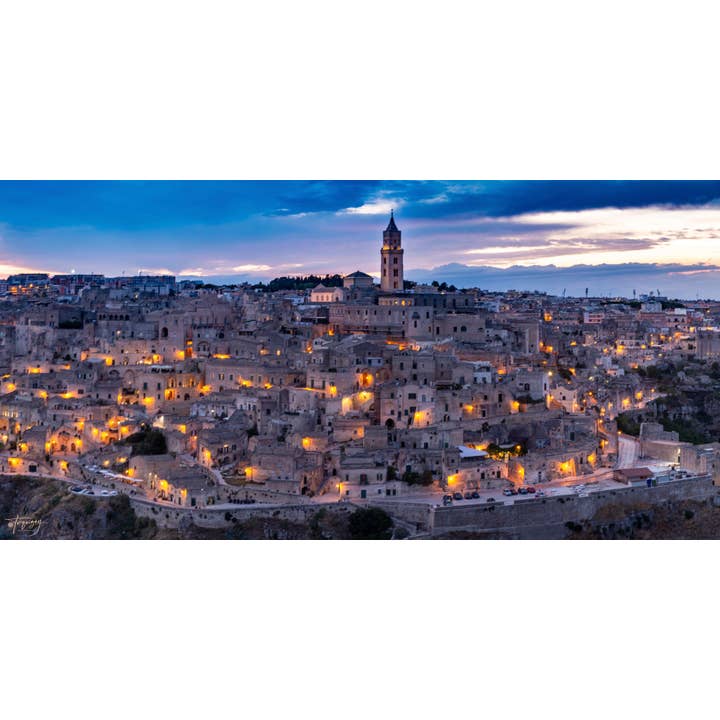 Matera, Italie, Early Sunset 873, Imprimé sur métal pour la vente par Tocquigny Travel Photography