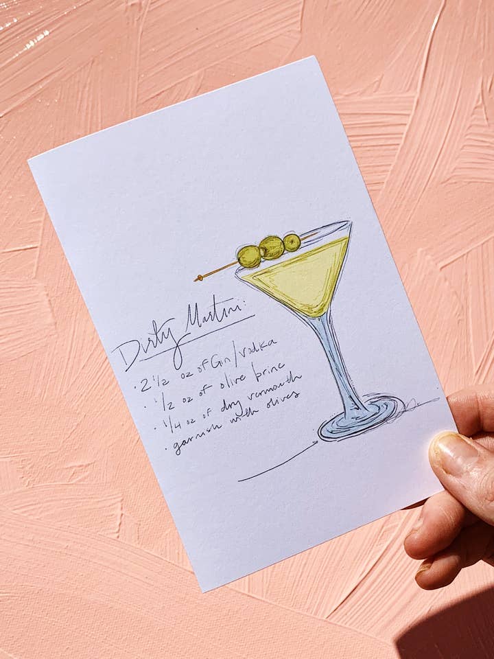 Dirty Martini- Enkelt kort for engroshandel hos Madison O'Brien Art