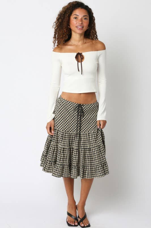 Olivaceous - Venta al por mayor Falda - Mujer - Falda Khloe de cuadros3