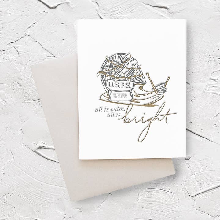 Cartão de Boas Festas Postal Caracol Tudo é Brilhante por atacado de Belle & Union