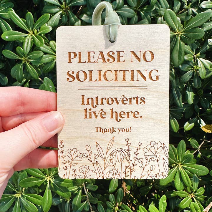 No Soliciting Sign, Funny No Soliciting Door Hanger for wholesale by Remember November, Inc