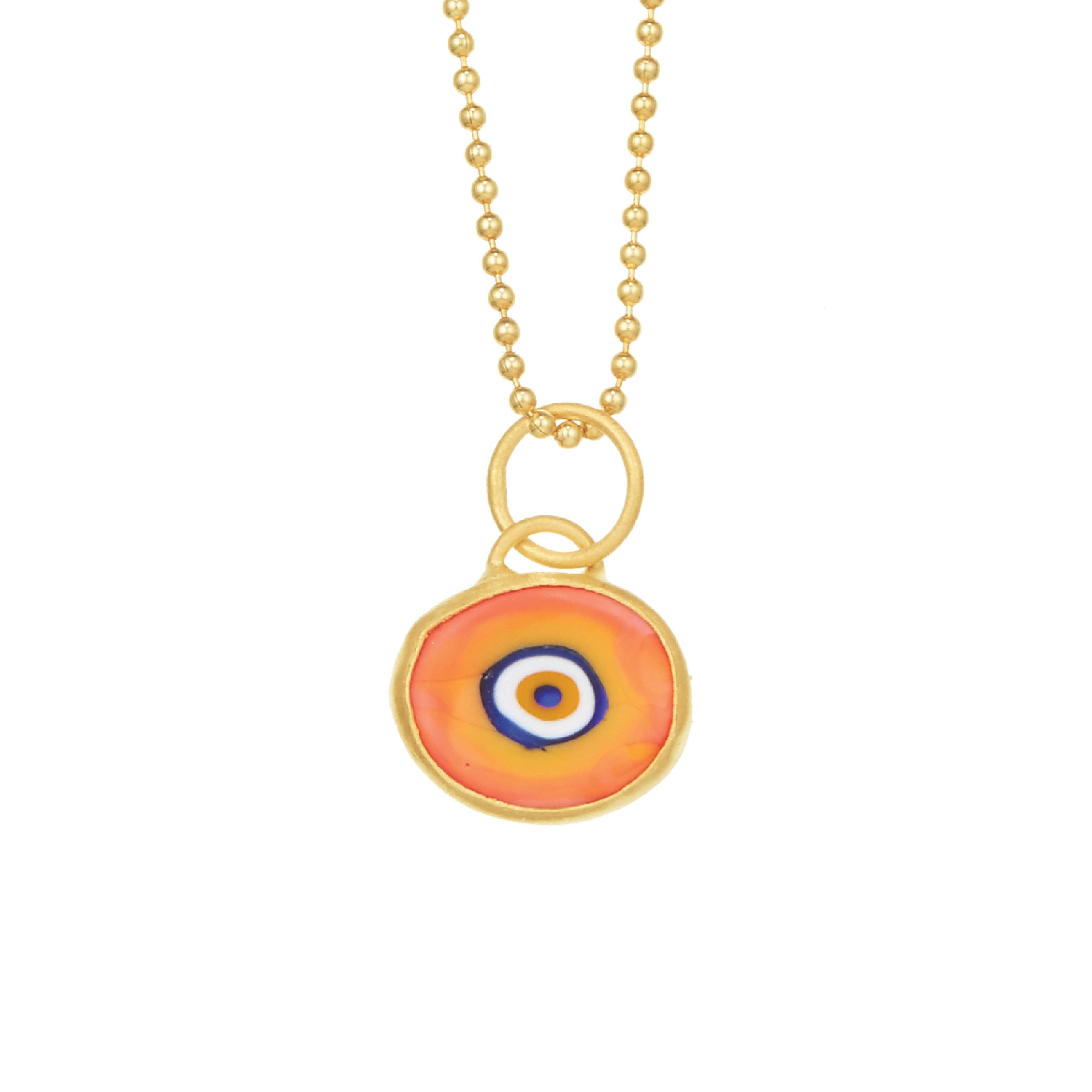 Juju Supply Co. - Wholesale Pendant/Charm Necklace - Orange Protection JuJu Eye in 24K Gold0