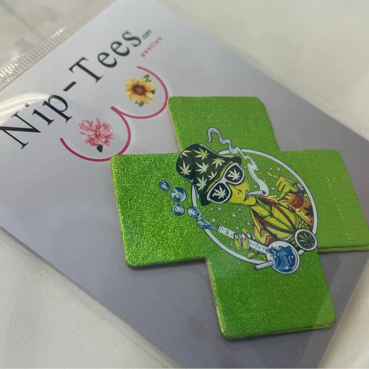 Niptees - Wholesale Nipple Pasties - Women's - Smoking Alien Nipple Cover Pasties | Fun for Festivals1