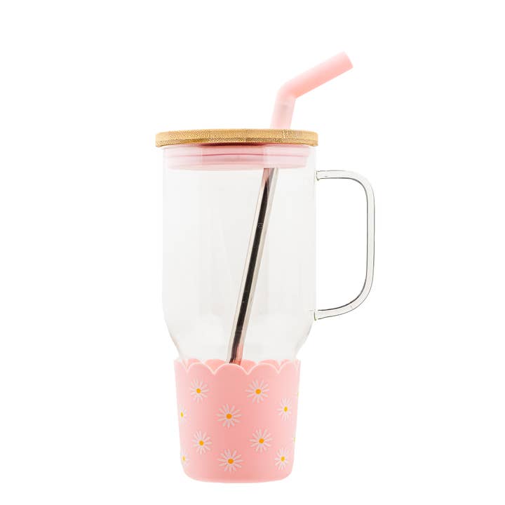 Adria Hydration Bottle, Pink Daisy for wholesale by 10 Strawberry Street