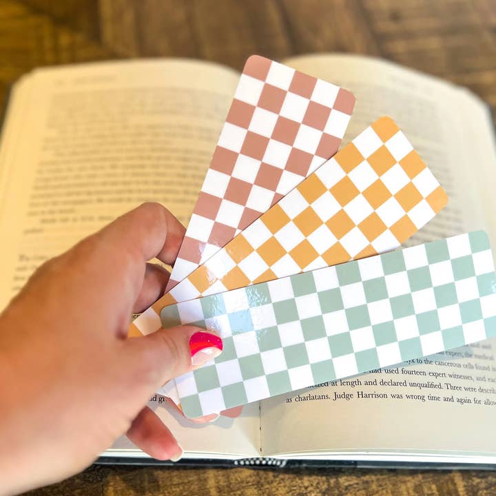 Little Turkey Shoppe - Wholesale Bookmark - Boho Checkered Bookmarks