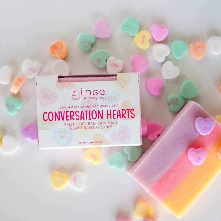 Savon de la Saint-Valentin - Cœurs de Conversation | Savon en Barre Naturel pour la vente par Rinse Bath Body Inc