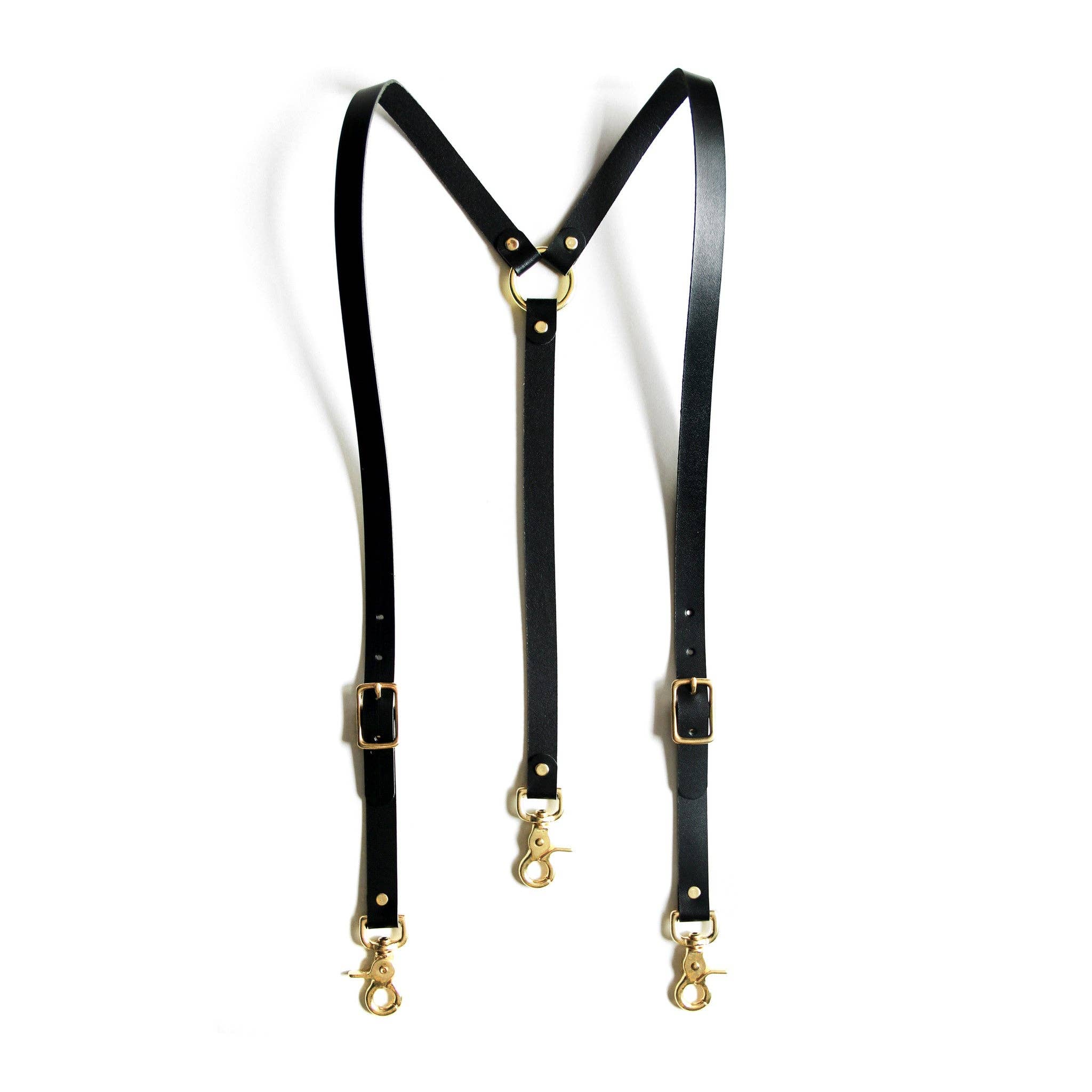 Audio Helkuik - Wholesale Suspenders - Unisex - Leather Suspenders - Black (Y-back style)2