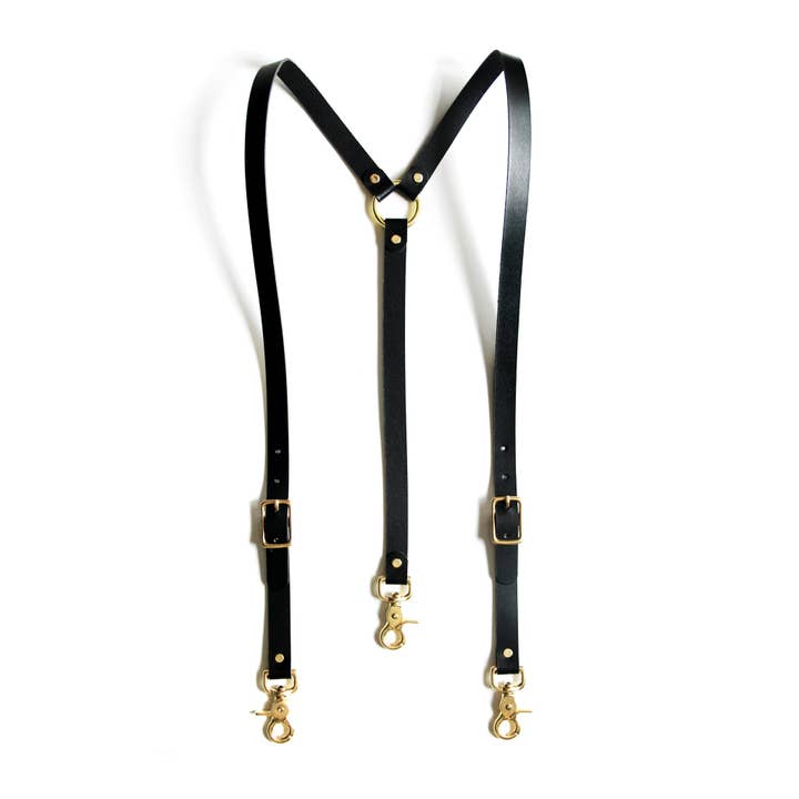 Audio Helkuik - Wholesale Suspenders - Unisex - Leather Suspenders - Black (Y-back style)2