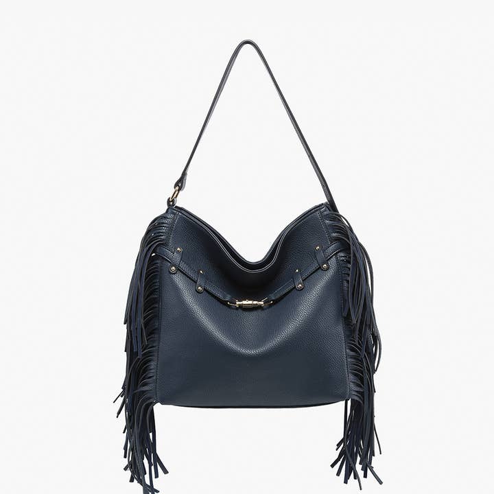 Jen & Co. - Wholesale Satchel - Women's - M2529 Eva Side Fringe Satchel w/ Decorative Closure4