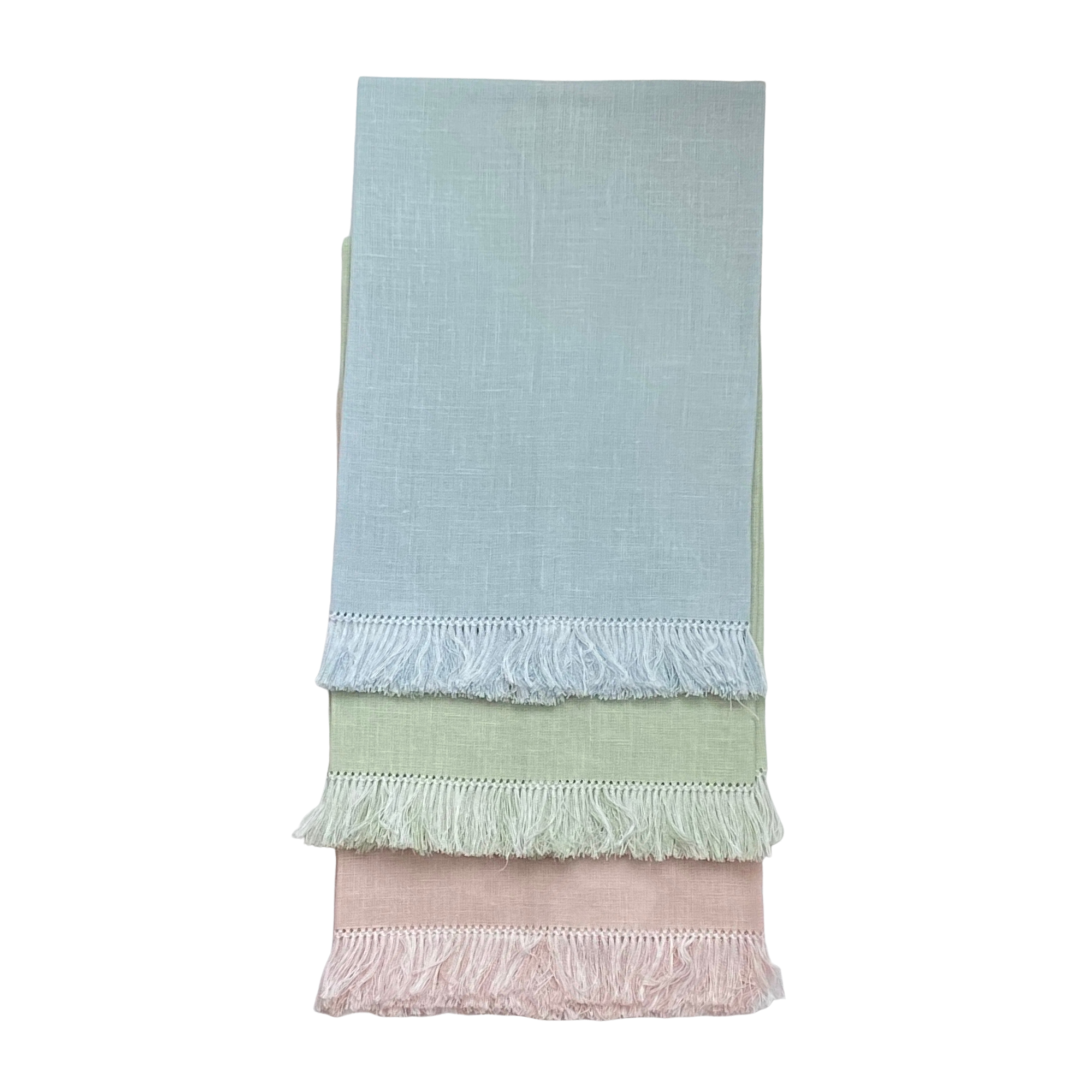 Garden Folly Fine Linens - Wholesale Hand Towel - Watercolor Fringe Linen Guest Towel4