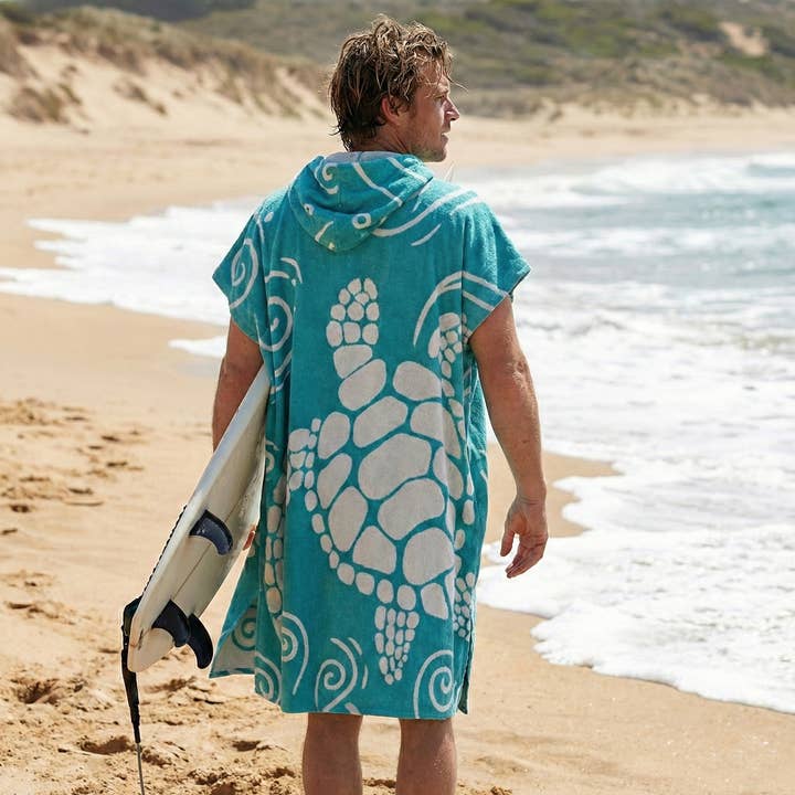 Poncho de plage pour adulte en tortue pour le surf et la natation pour la vente par Kikoya