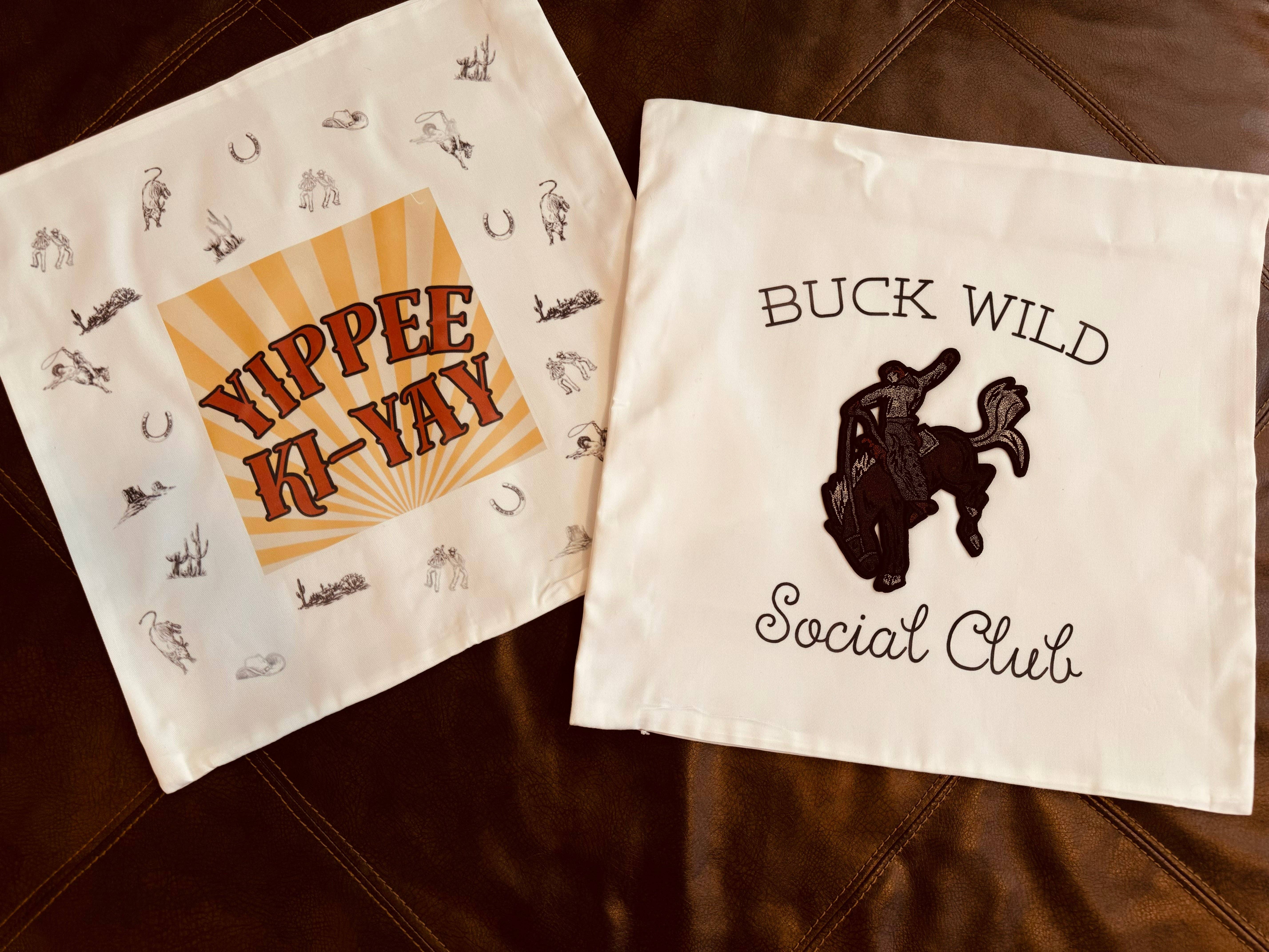 Buck Wild Hacienda - Wholesale Throw Pillow Cover - Yipee Ki-Yay Throw Pillow Cover3