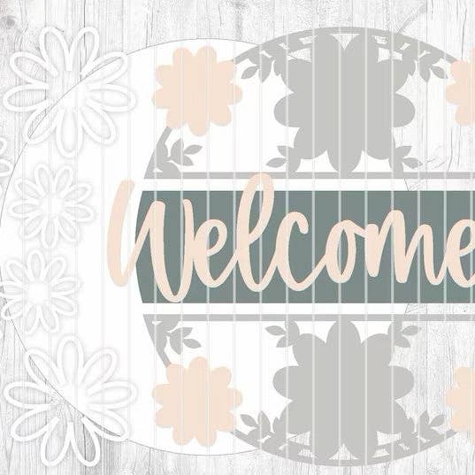 Kate's Blanks - Wholesale Door Hanger - Spring- Welcome Flower Pattern Door Hanger DIY | Paint Kit4