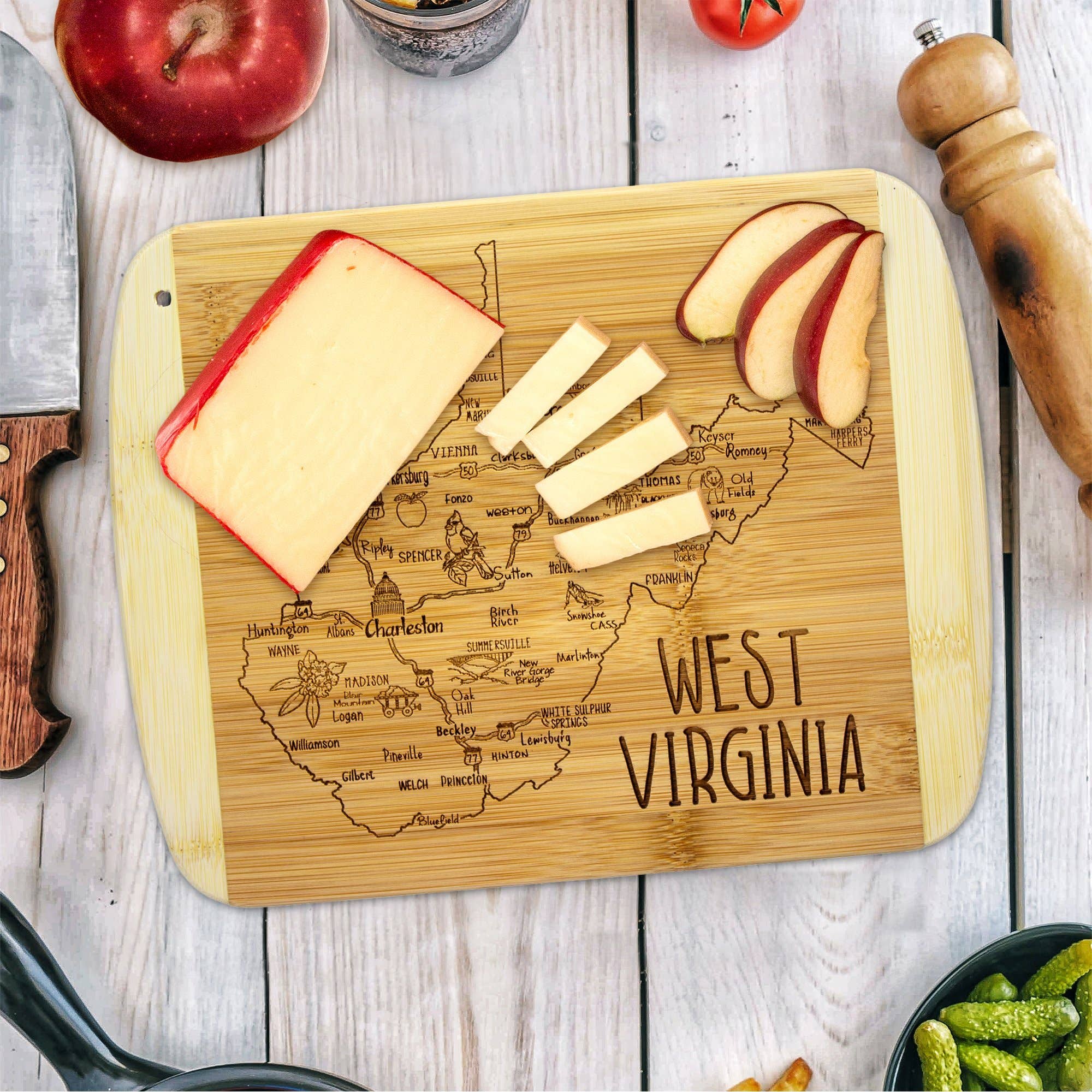 Totally Bamboo - Wholesale Cutting Board - A Slice of Life West Virginia Cutting & Charcuterie Board3