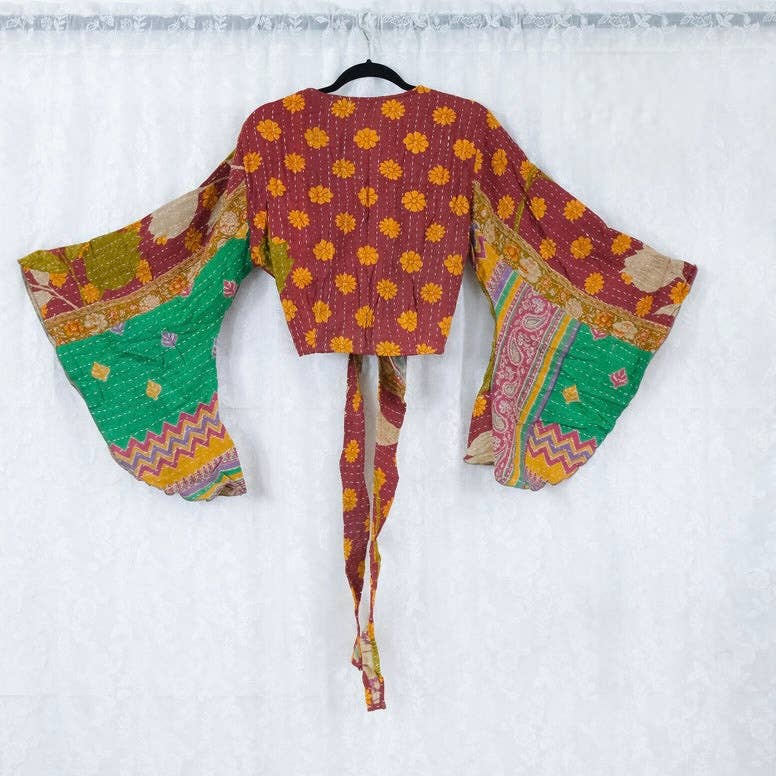 Karma Nepal Crafts - Vendita all'ingrosso Camicetta - Donna - Top Avvolgente Boho Kantha9