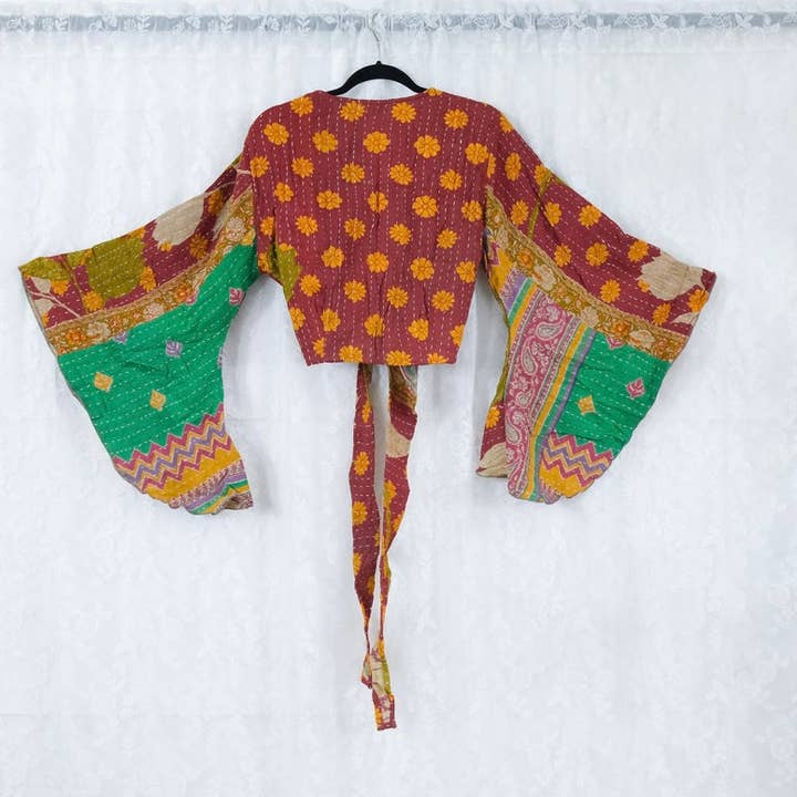 Karma Nepal Crafts – Blusa - Mulher por atacado – Top Envolvente Boho Kantha9
