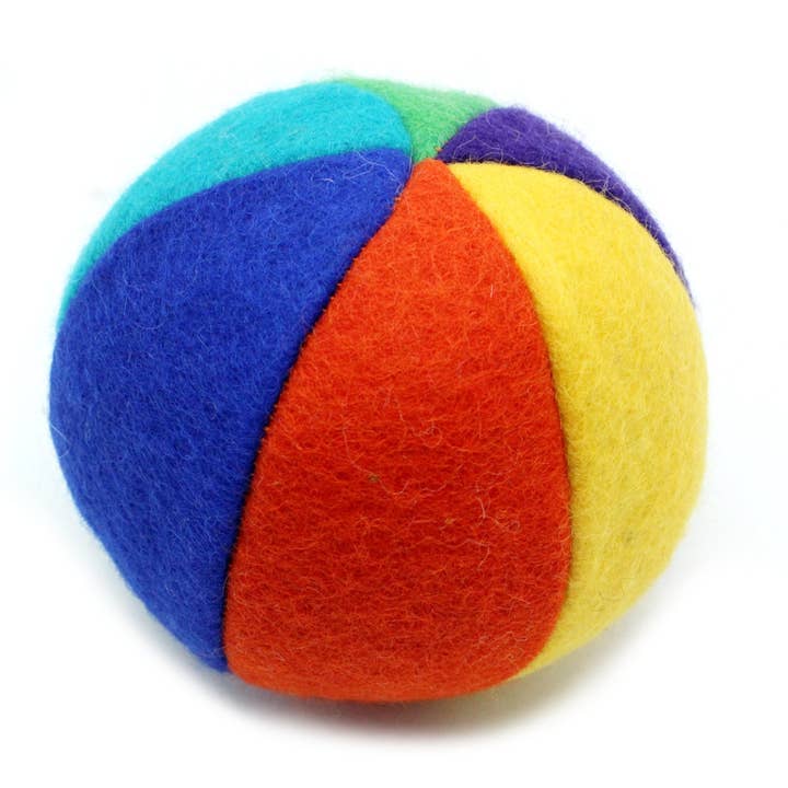 Set of 5 Handmade Cotton Felt Ball Pet Teasers with Bell for wholesale by Woollyfelt