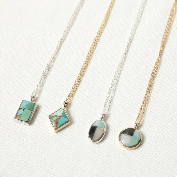 Sarah Safavi Jewelry – wholesale Pendant/charm necklace – Mosaic Token Necklace5