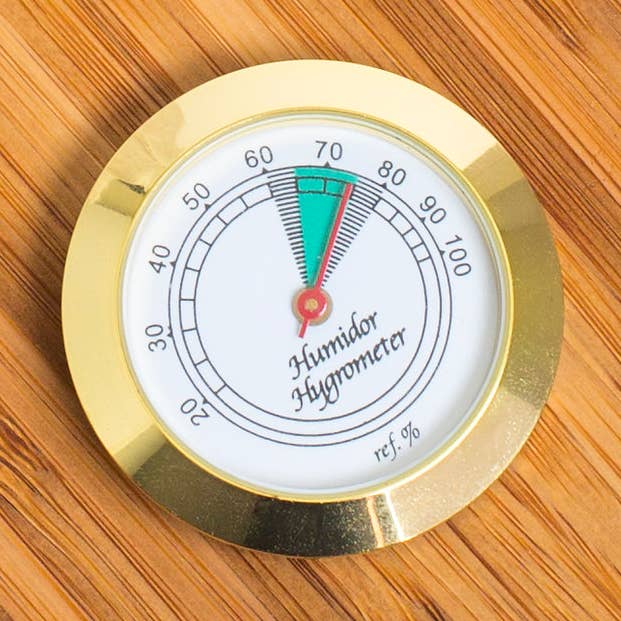 Higrômetro de mostrador polido dourado por atacado de Cheese Grotto