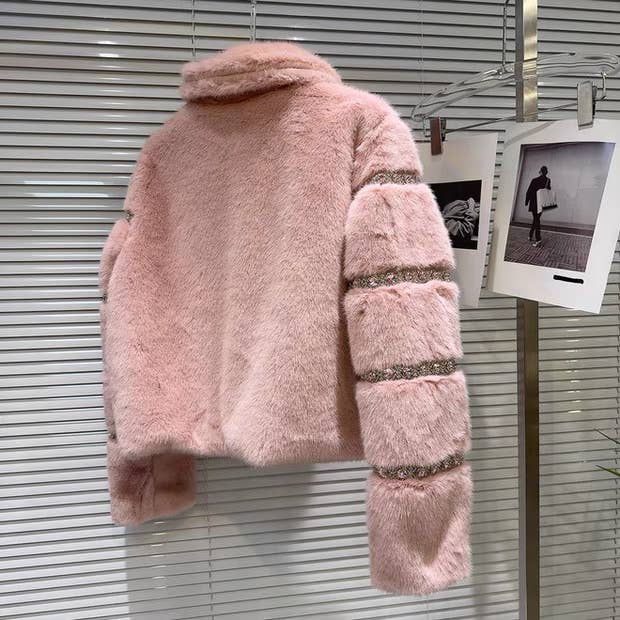 Productseeker - Wholesale Fur/Faux Fur Coat - Women's - CT128 2025 Handcrafted Beaded Sequin Faux Fur Winter Coat13