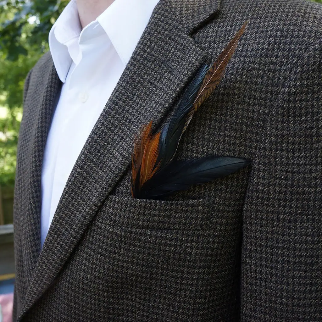 Zucker Feather Products – wholesale Hat accessory – Women's – Hat Feather Trim With Golden Pheasant - Black Natural2