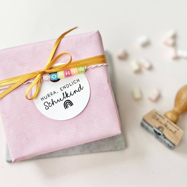 Stamp Hooray SCHOOLKID Rainbow, School Cone, Stamp School Start for wholesale by Der kleine Sperling