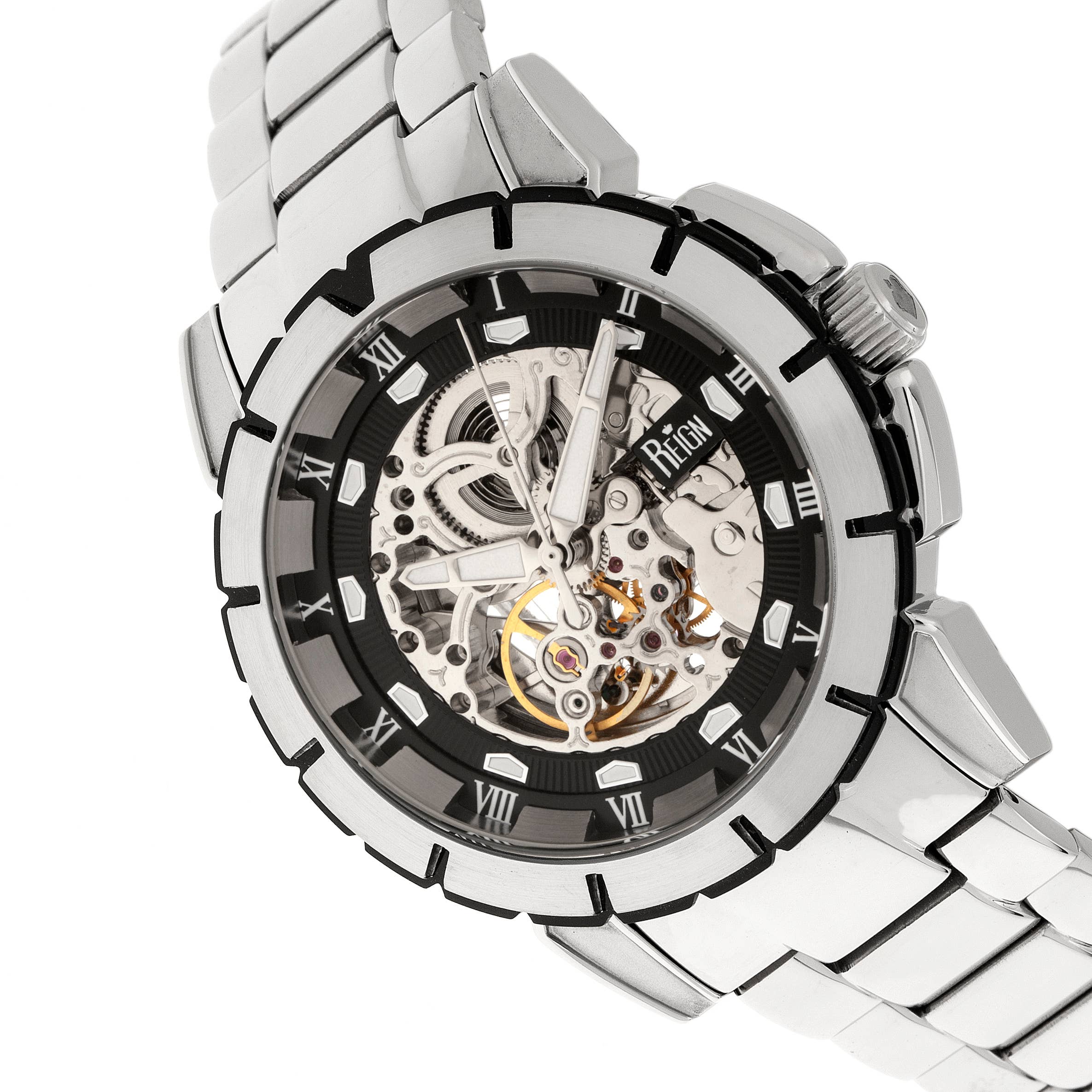 Reign - Vente Montre – homme - Montre automatique squelette avec bracelet en acier inoxydable Reign Philippe5