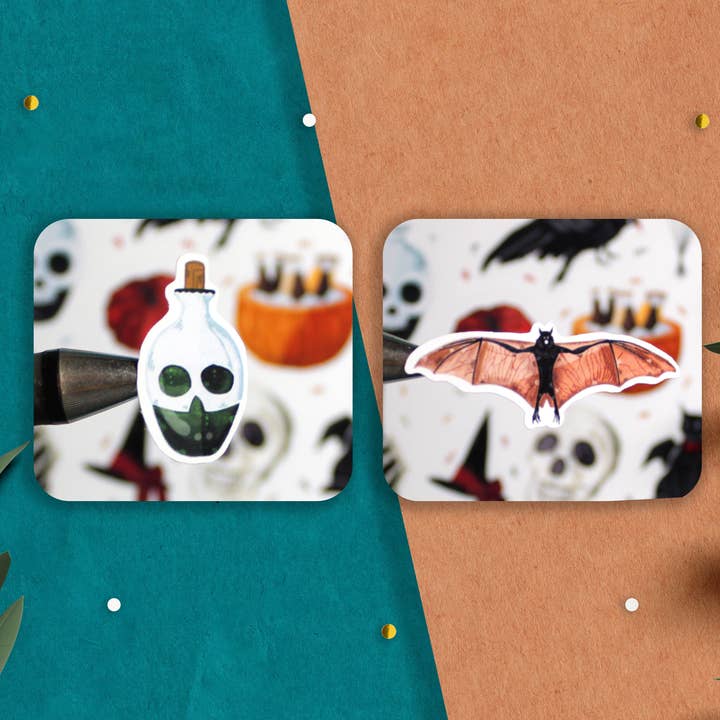 Bartista - Vendita all'ingrosso Adesivo - Foglio di adesivi Boo, adesivi per Halloween, adesivo BulletJournal5