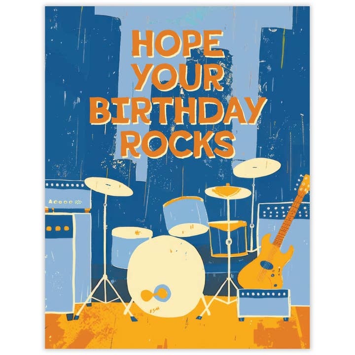 Rockkoncert Fødselsdagskort for engroshandel hos Scarecrow & Nut Tree