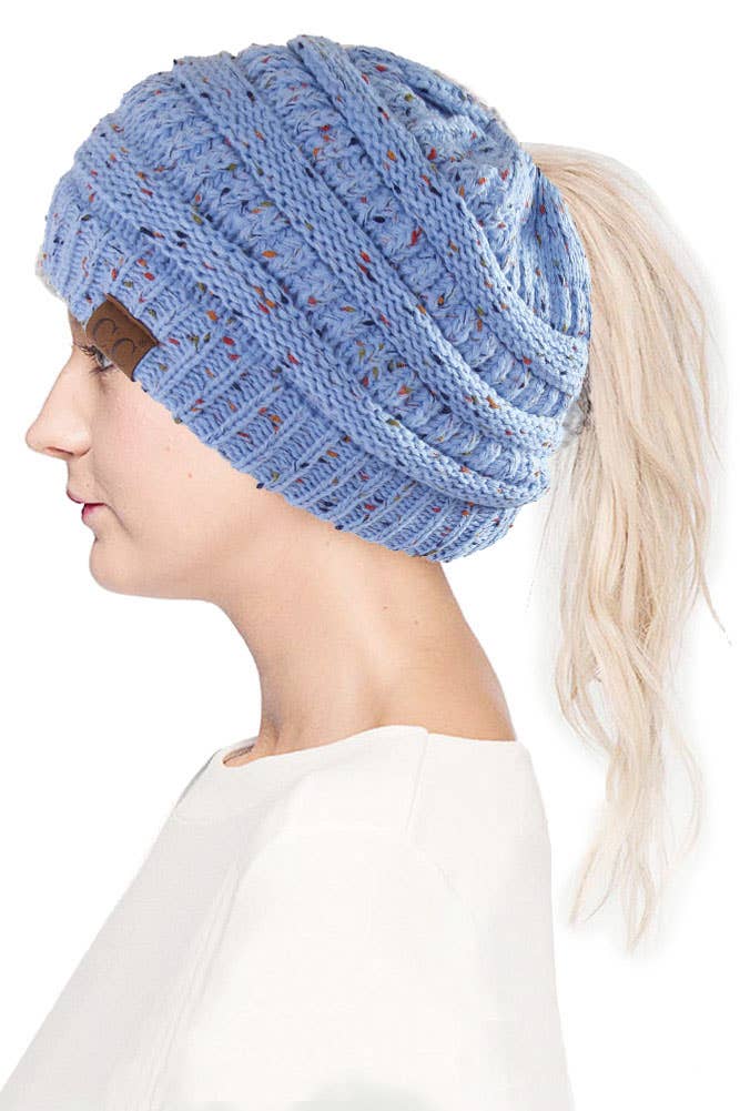 Hana - Wholesale Beanie - Women's - C.C Confetti Ponytail Messy Bun Beanie20