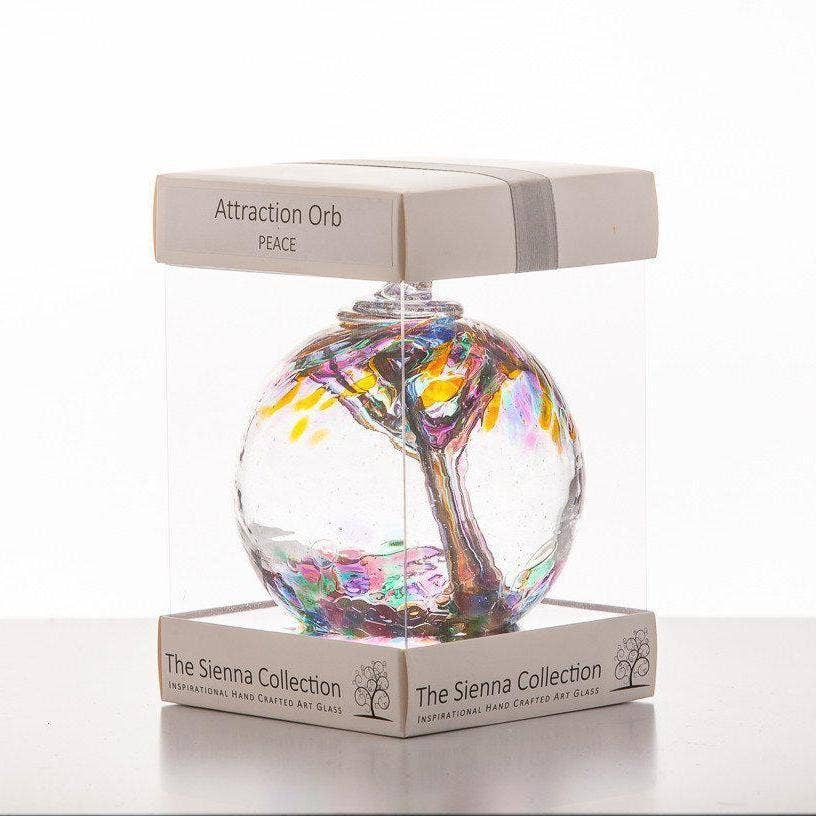 Sienna Glass – wholesale Ornament – 10cm Attraction Orb - Peace
