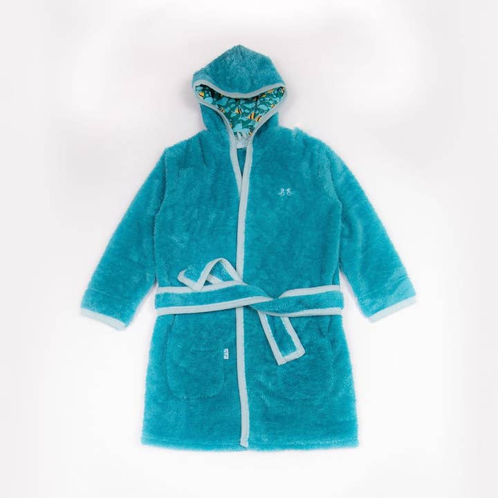 Busy Bees Dark Aqua - Bata de forro polar para venta al por mayor de Luca and Rosa