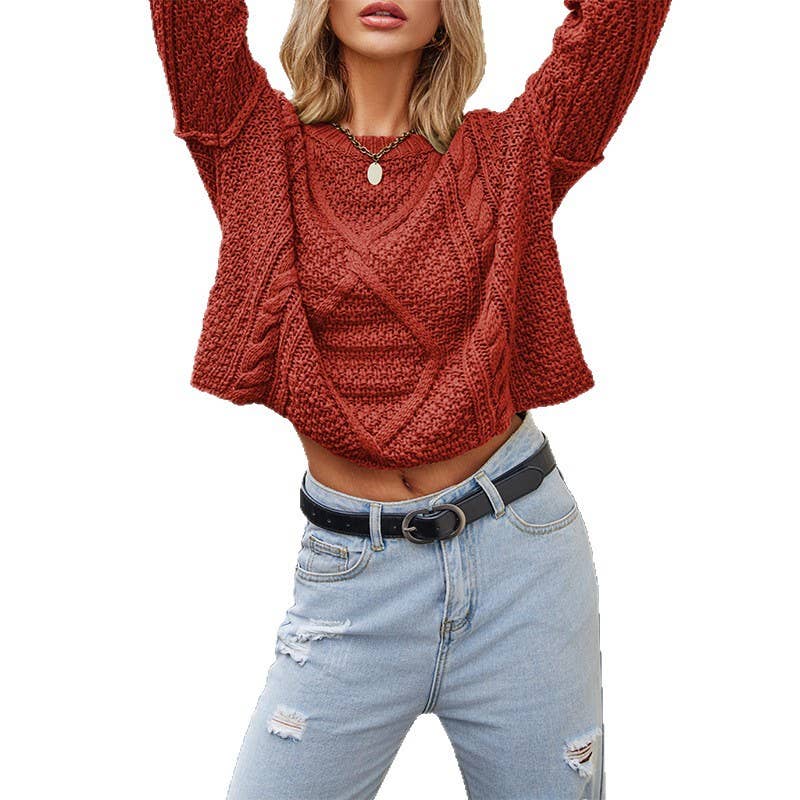 Hope & Sunshine - Wholesale Knit Sweater - Women's - Chunky Cable Knit Pullover Sweater2