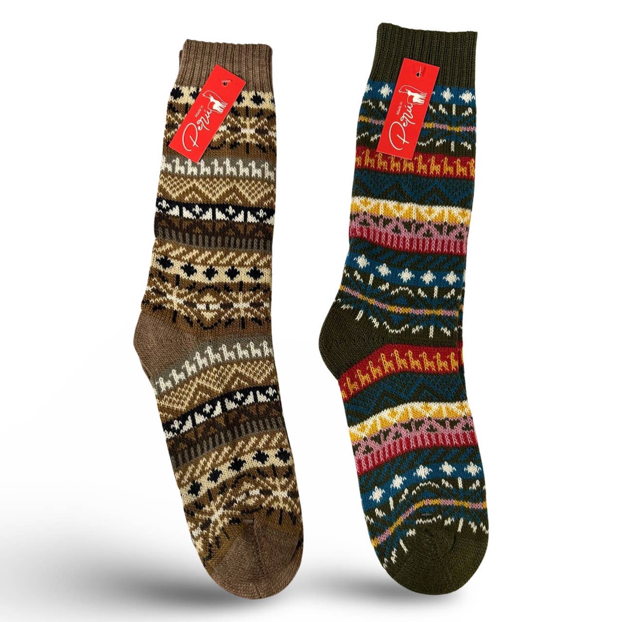 Sanyork Fair Trade - Wholesale Sokken - Uniseks - Baby-alpaca gebreide sokken met geometrische Super Inca ontwerpen2