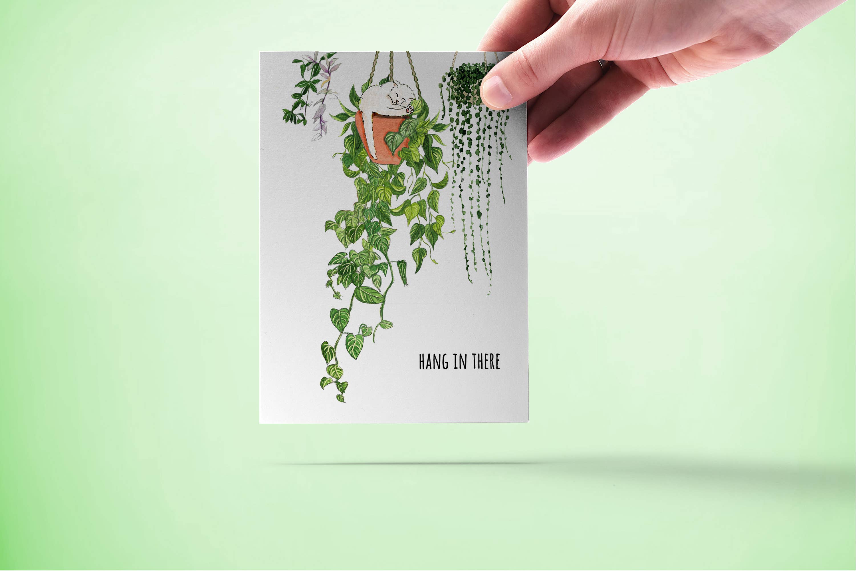 Liyana Studio – Engroshandel Tænker på dig kort – Hængende plante kat - tænker på dig kort1