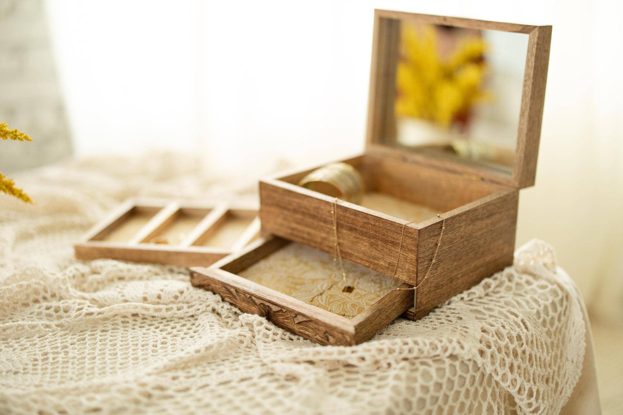 Mercy House Global - Wholesale Jewelry Box/Organizer - Hand-carved Mango Wood Jewelry Box5