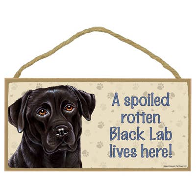 Dog plaques that are USA made that measure 5" x 10" in size for wholesale by SJT Enterprises, Inc.
